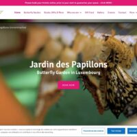 Screenshot of the Website from Butterfly Garden Grevenmacher