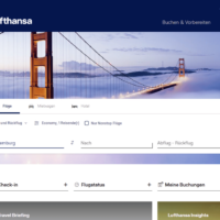 Screenshot of Lufthansa Homepage